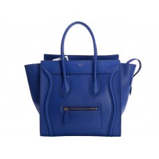Celine Luggage Medium Tote in kalfsleer, helderblauw