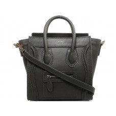 Celine Luggage Mini Tote in kalfsleer groenzwart