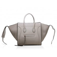 Celine Luggage Phantom Square Tote Bag Grijs met Zwarte Afwerking