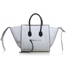 Celine Luggage Phantom Square Tote Bag Wit met Zwart