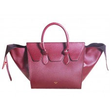 Celine Tie Bag Origineel Leer Wijnrood