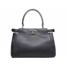 Fendi Iconic Mini Peekaboo Tas in zwart leer