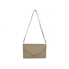 Hermes Pilot Envelope Clutch Grijs met Goudkleurige Hardware
