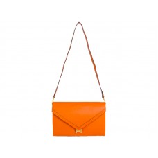 Hermes Pilot Envelope Clutch Oranje met goudkleurige hardware