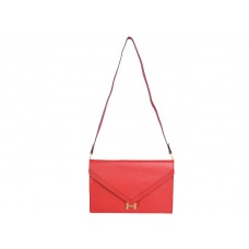 Hermes Pilot Envelope Clutch Rood met Goudkleurige Hardware