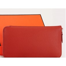 Hermes portemonnee met ritssluiting, origineel Epsom kalfsleer, bruin