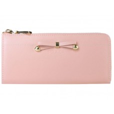 Prada Saffiano portemonnee met ritssluiting en strikdetail, roze