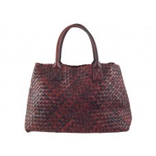 Bottega Veneta Barcelona Cabat Rood en Zwart