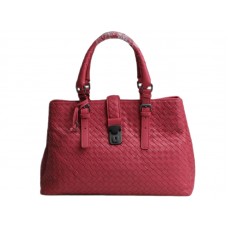 Bottega Veneta Roma Intrecciato leren draagtas rood