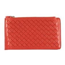 Bottega Veneta Intrecciato nappaleer portemonnee met ritssluiting rood