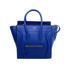 Celine Luggage Medium Tote in kalfsleer blauw