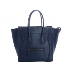 Celine Luggage Medium Tote in kalfsleer, donkerblauw