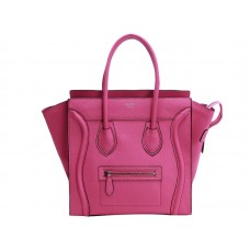 Celine Luggage Medium Tote in kalfsleer, fluorescerend roze