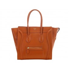 Celine Luggage Medium Tote in kalfsleer oranje