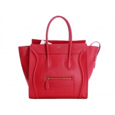 Celine Luggage Medium Tote in kalfsleer rood
