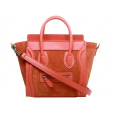 Celine Luggage Mini Tote in kalfsleer oranje/suède oranje
