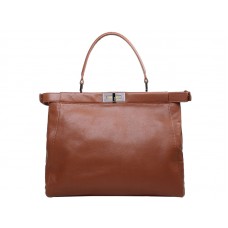 Fendi Peekaboo tas van kalfsleer in bruin