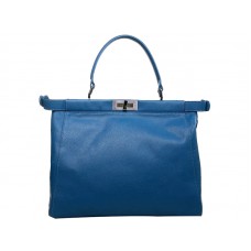 Fendi Peekaboo tas van kalfsleer in felblauw
