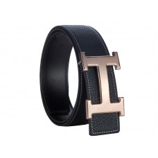 Hermes Togo leren riem met Everose H gesp, zwart