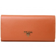 Prada portemonnee van saffianoleer, oranje