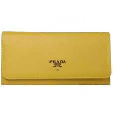 Prada portemonnee van saffianoleer, geel