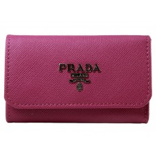 Prada Saffiano sleutelhouder voor 6 sleutels, felroze