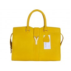 Yves Saint Laurent Cabas Chyc grote leren shopper in geel