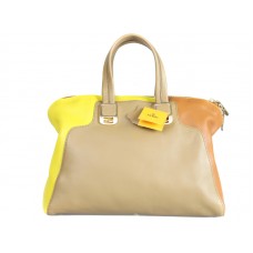 Lente/Zomer 2012 Fendi Tricolor Chameleon Convertible Tote Beige/Geel/Oranje