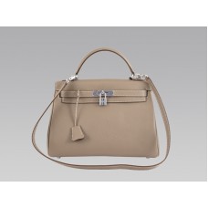 Hermes Kelly 32cm Togo leer Clemence Gris Clair