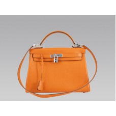 Hermes Kelly 32cm Togo leren tas in oranje