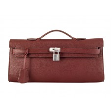 Hermes Kelly Pochette Longue Paarsachtig Rood