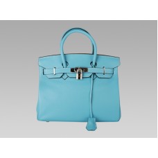 Hermes Birkin 30cm Togo Leer Blauw Thalassa
