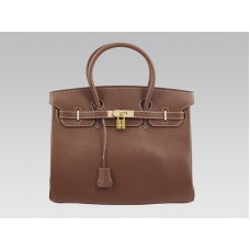Hermes Birkin 35cm Clemence Barenia met gouden details