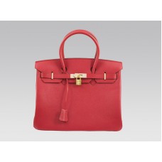 Hermes Birkin 35cm Clemence Rouge Vif met gouden hardware