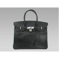 Hermes Birkin 35 cm Struisvogel Zwart