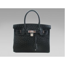 Hermes Birkin 30 cm Struisvogel Zwart