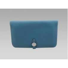 Hermes Dogon Togo leren portemonnee/tasje blauw