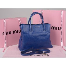 Miu Miu tas van geglazuurd leer in blauw