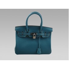 Hermes Birkin 25 Togo Leer Blauw