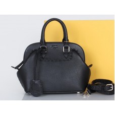 Fendi Original Leather Mini Selleria Adele Satchel Zwart