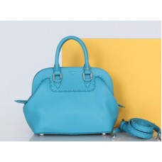 Fendi Originele Leren Mini Selleria Adele Satchel Blauw