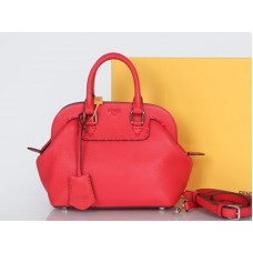 Fendi Originele Leren Mini Selleria Adele Satchel Rood