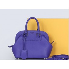 Fendi Originele Leren Mini Selleria Adele Satchel Violet