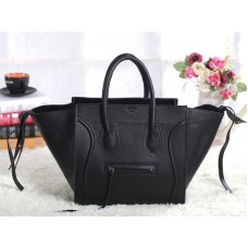 Celine Luggage Phantom Square Tote Bag Togo Leer Zwart