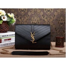 Ysl kleine monogram satchel zwarte matelasse antieke gouden hardware