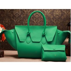 Celine Tie Nano handtas met handvat, leer, groen