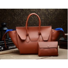 Celine Tie Nano Top Handle Bag Leer Camel