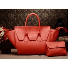 Celine Tie Nano Top Handle Bag, leer, oranje