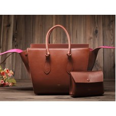 Celine Tie Nano handtas met handvat, leer, bruin