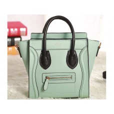 Celine Luggage Mini Tote in kalfsleer mintgroen